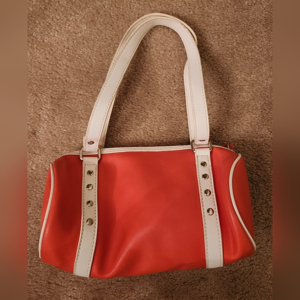 Chateau Orange and White Handbag